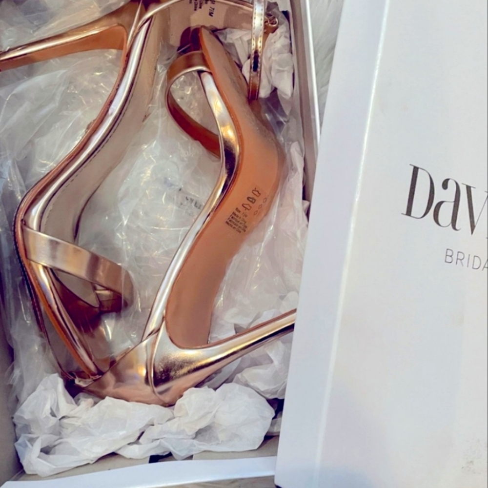 David's bridal rose gold heels